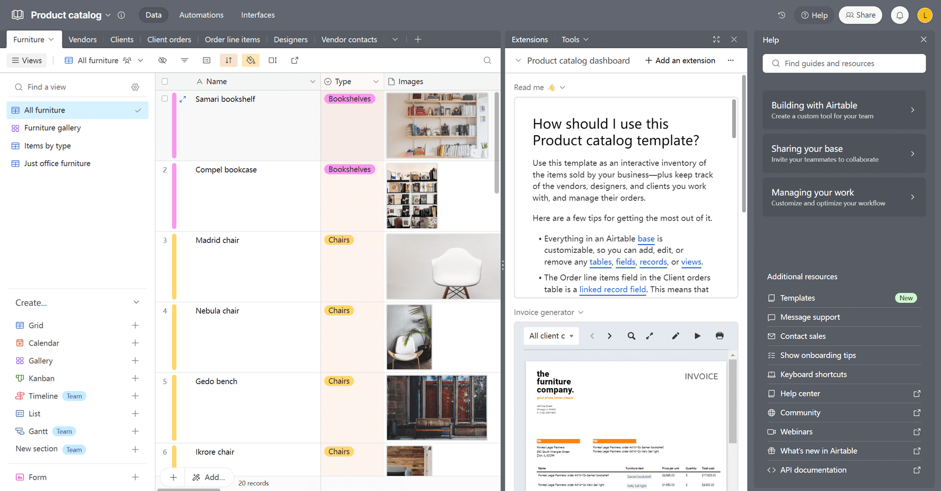 Airtable Template - Product Catalog