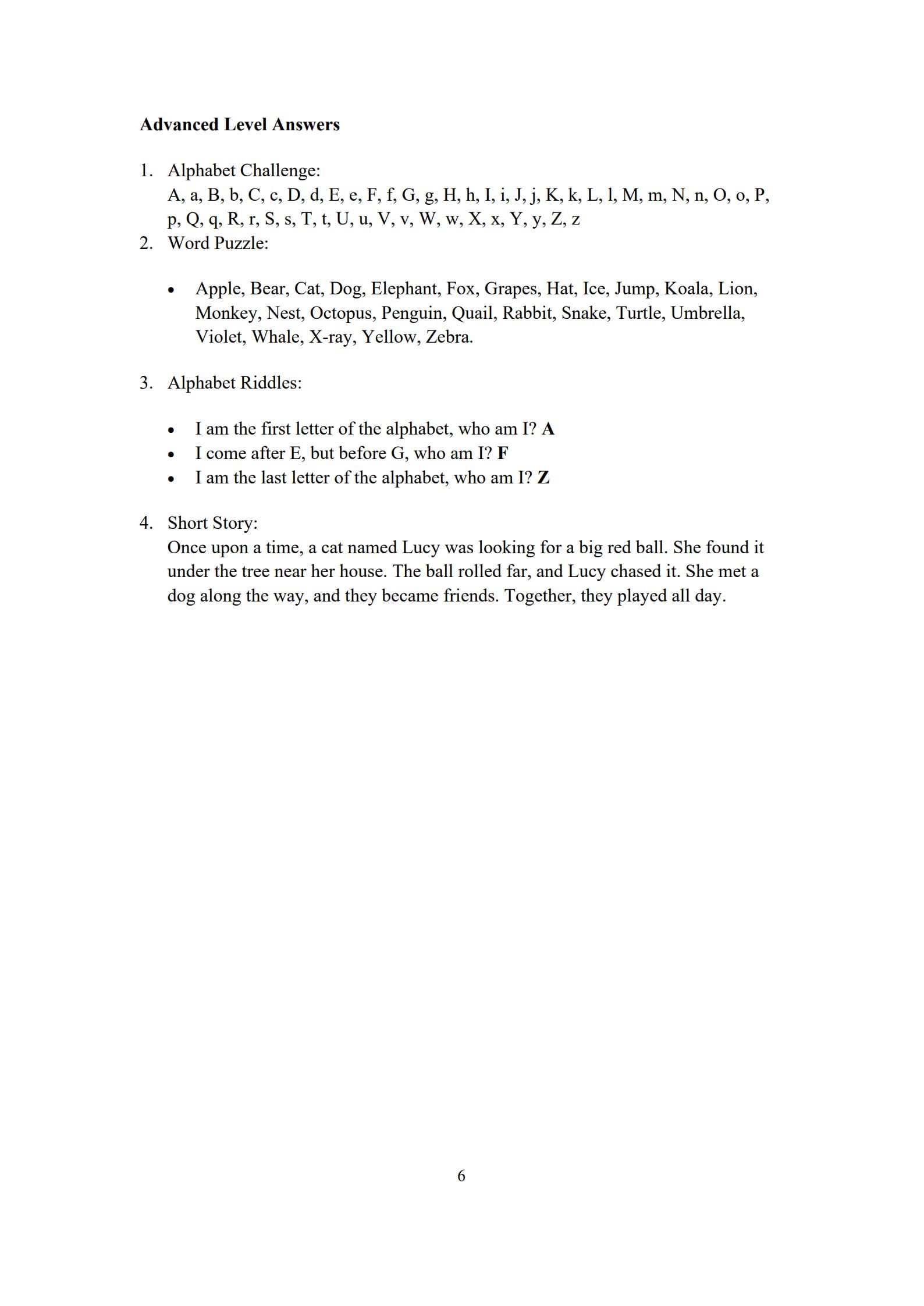 Alphabet Worksheet 6