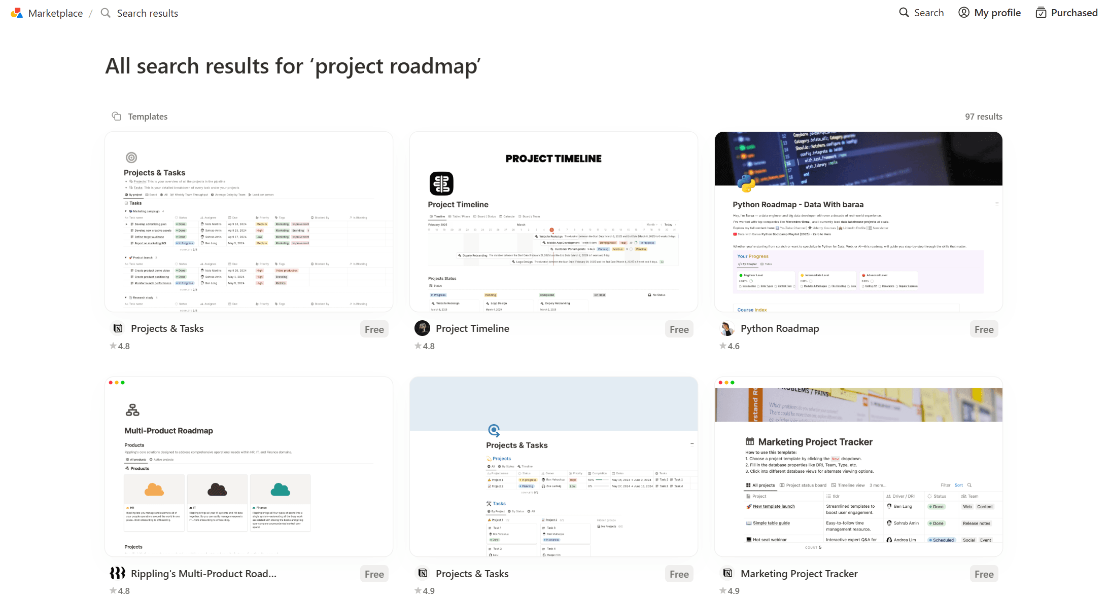 Un exemple de plan de projet dans Notion
