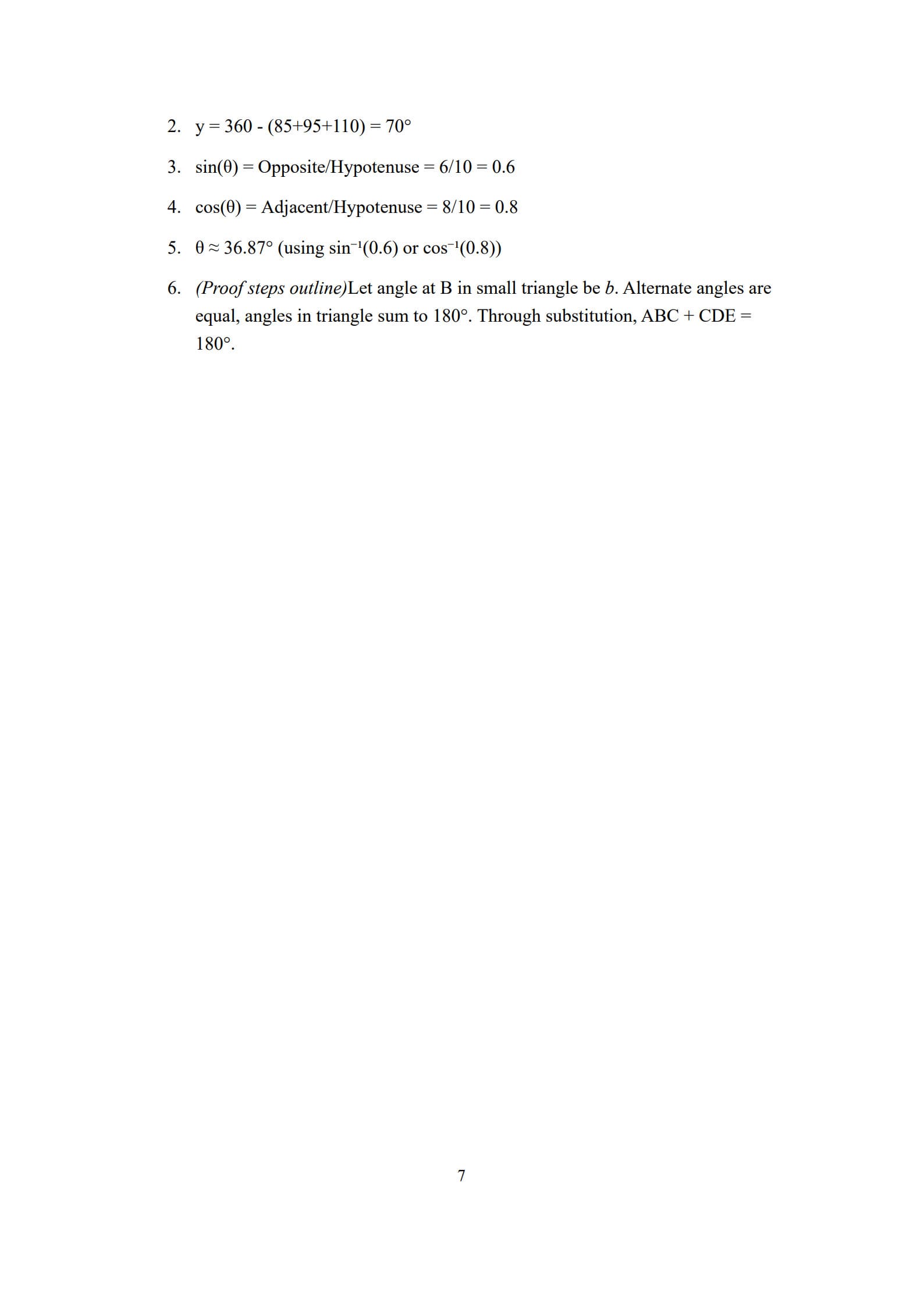 Angles Worksheet 7