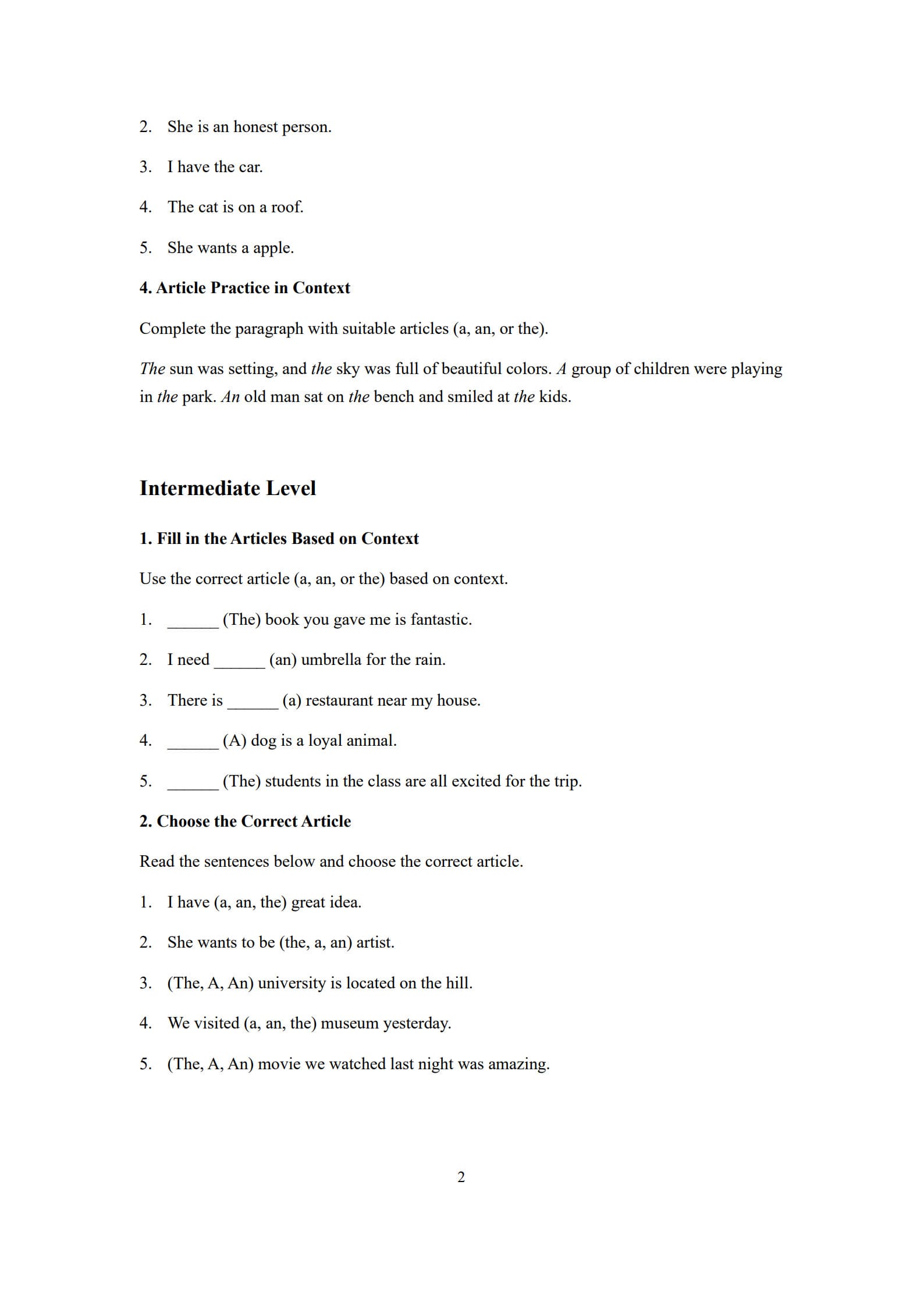 Article Worksheet 2
