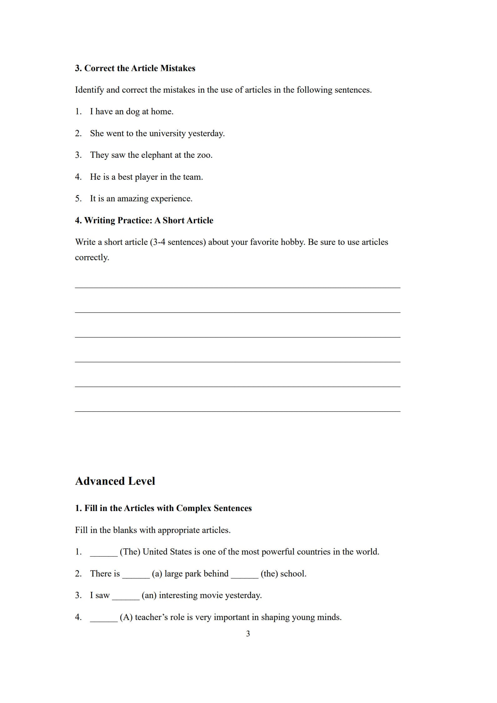 Article Worksheet 3