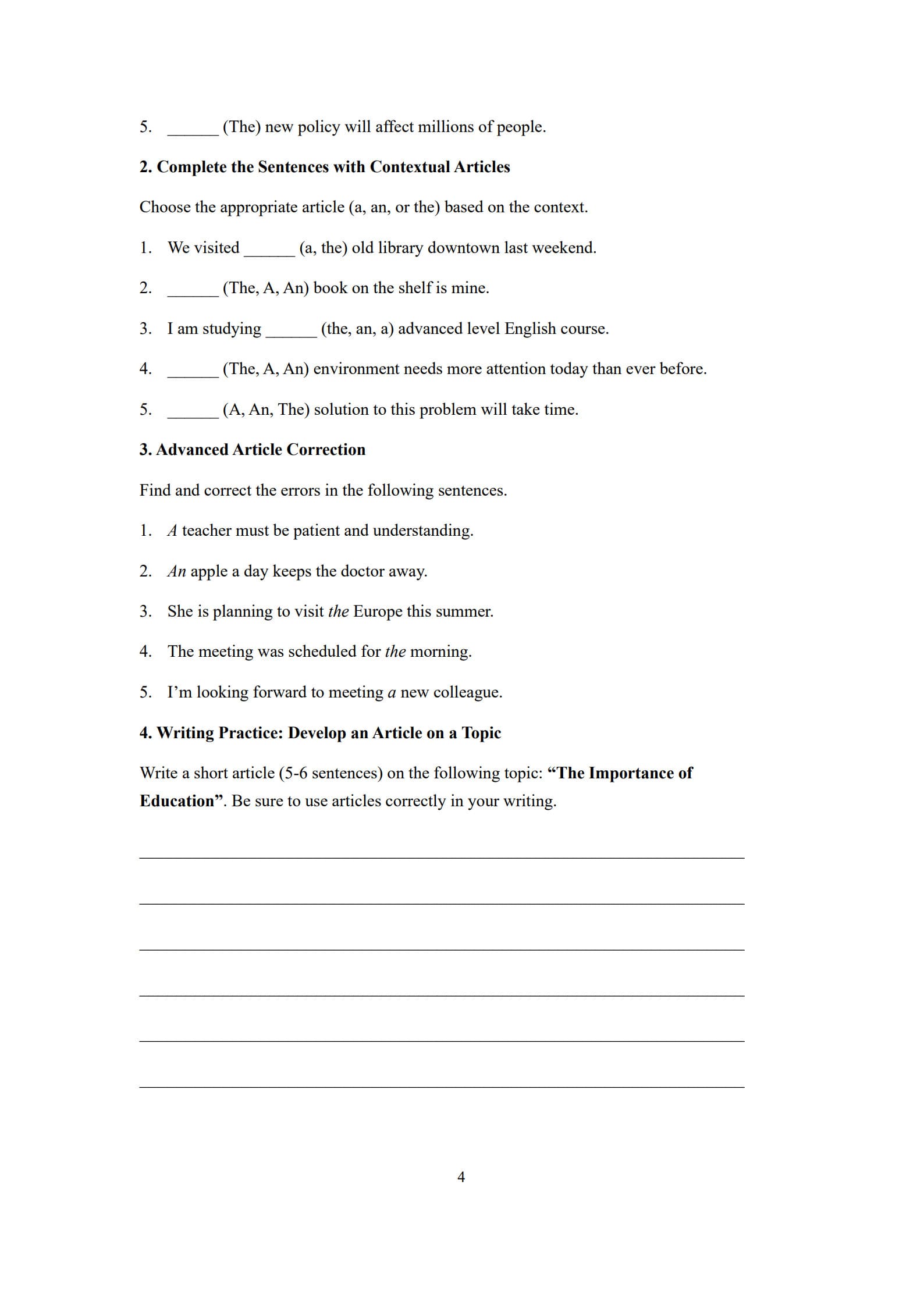 Article Worksheet 4