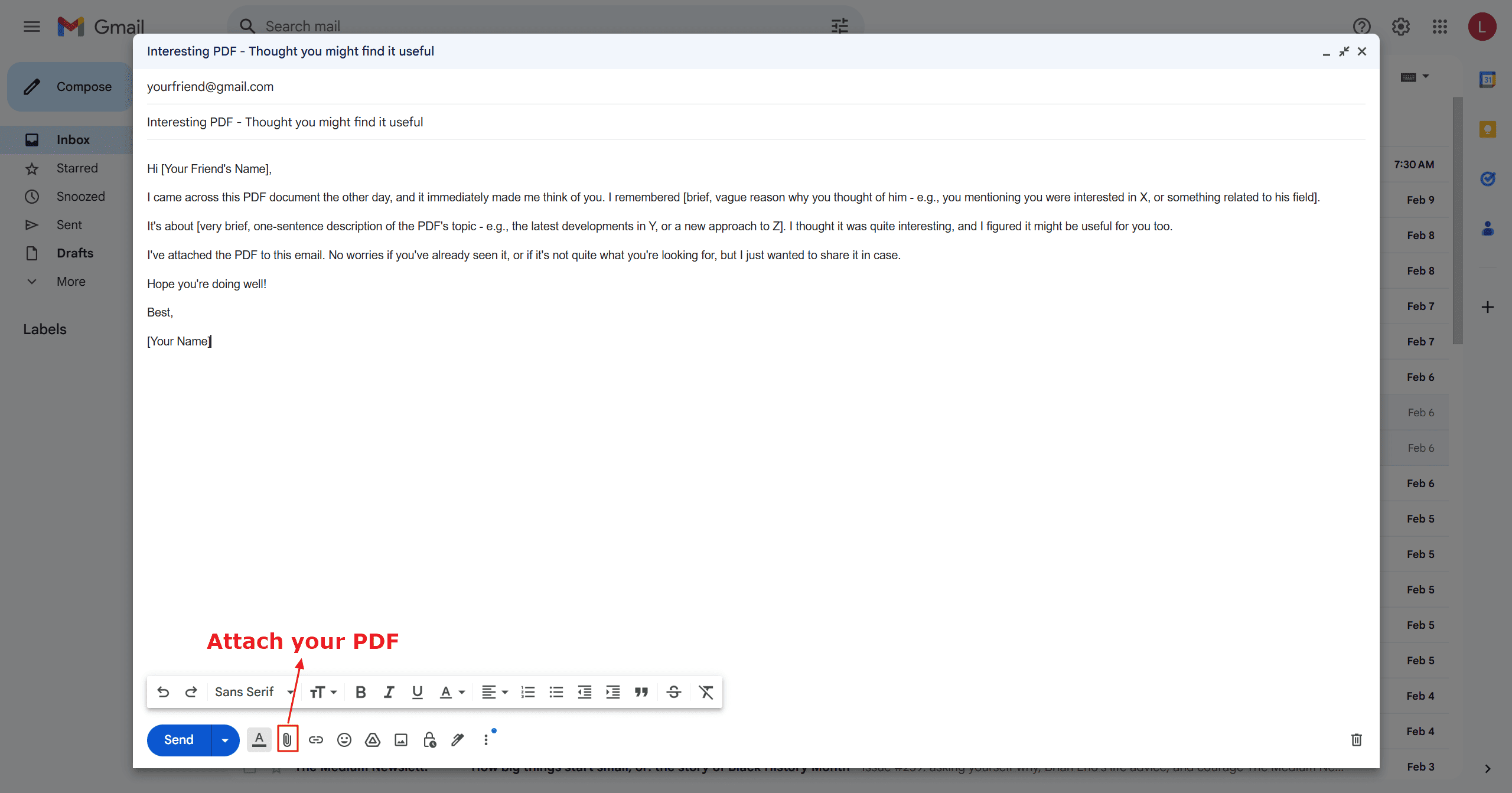 Attach Your PDF in Gmail