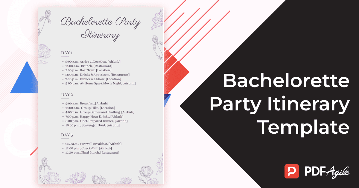 Bachelorette Party Itinerary