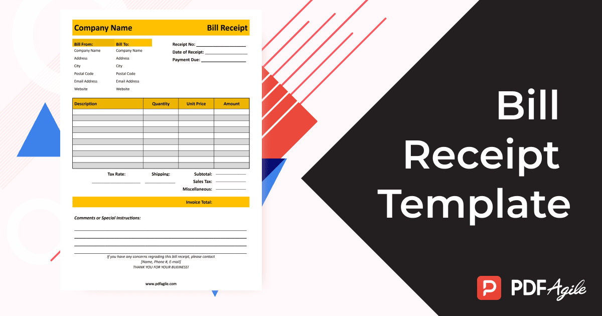 Bill Receipt Template