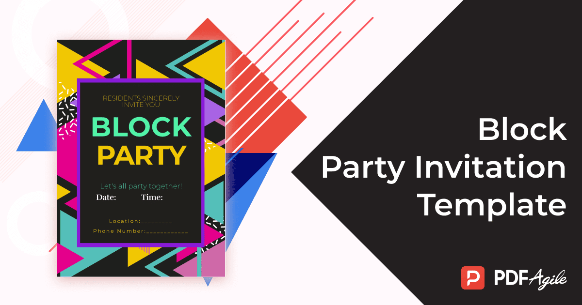 Block Party Invitation Template