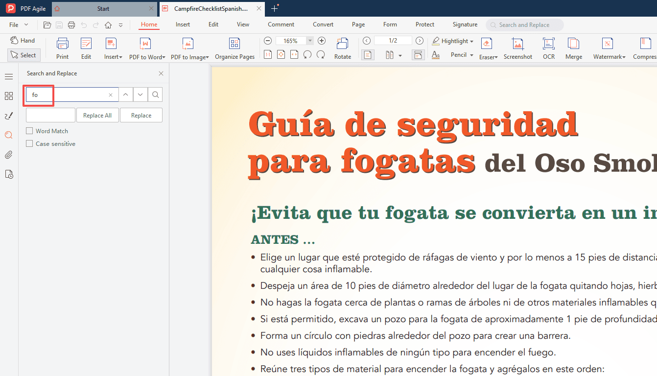 Buscar palabras en PDF