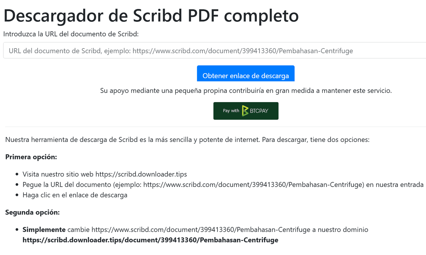 Captura de pantalla de Scribd Downloader Tips