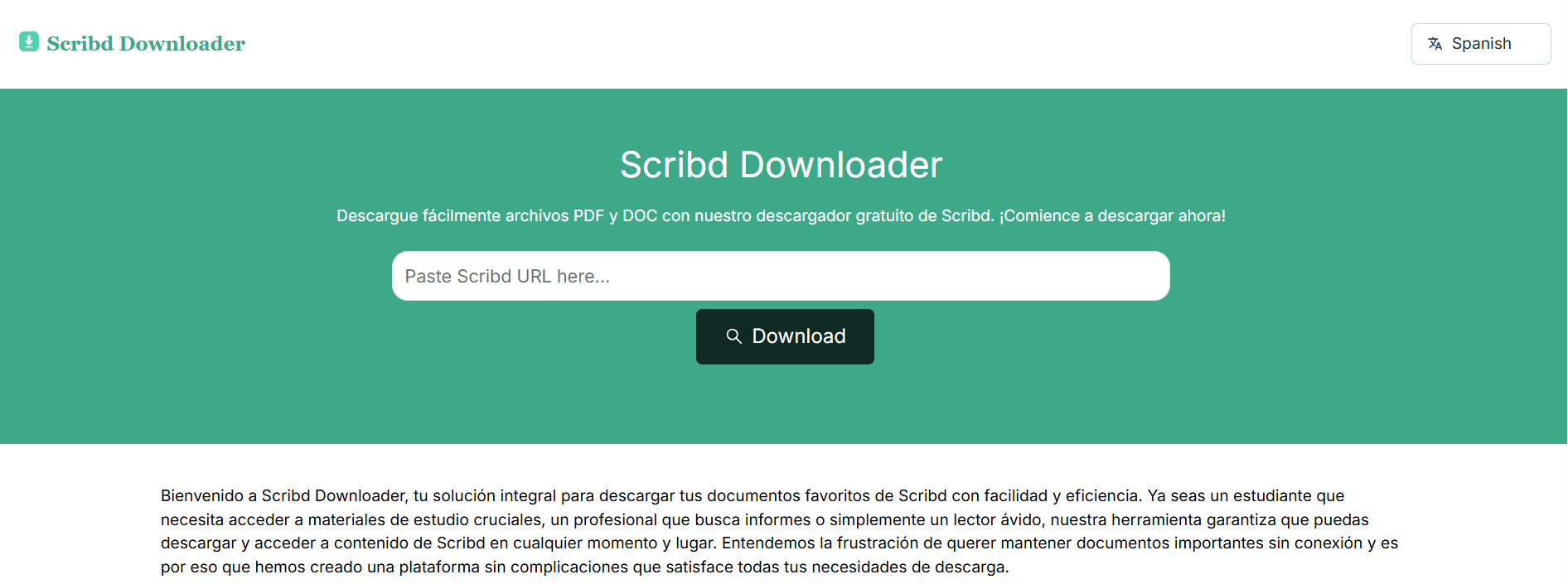 Captura de pantalla de Scribd Downloader