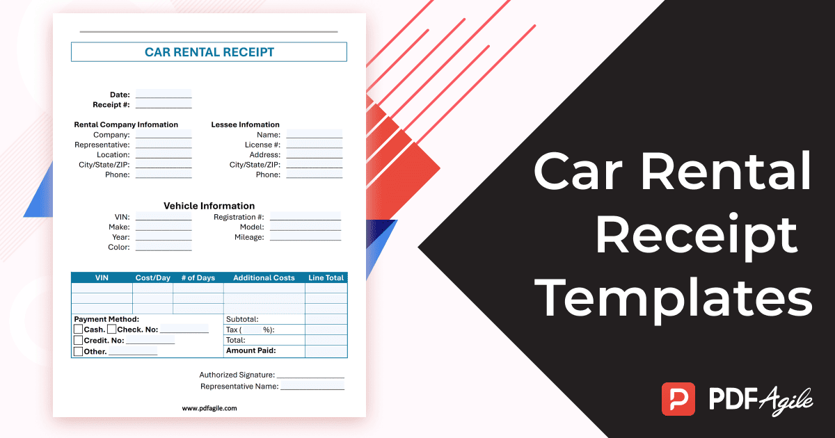 Car Rent Receipt