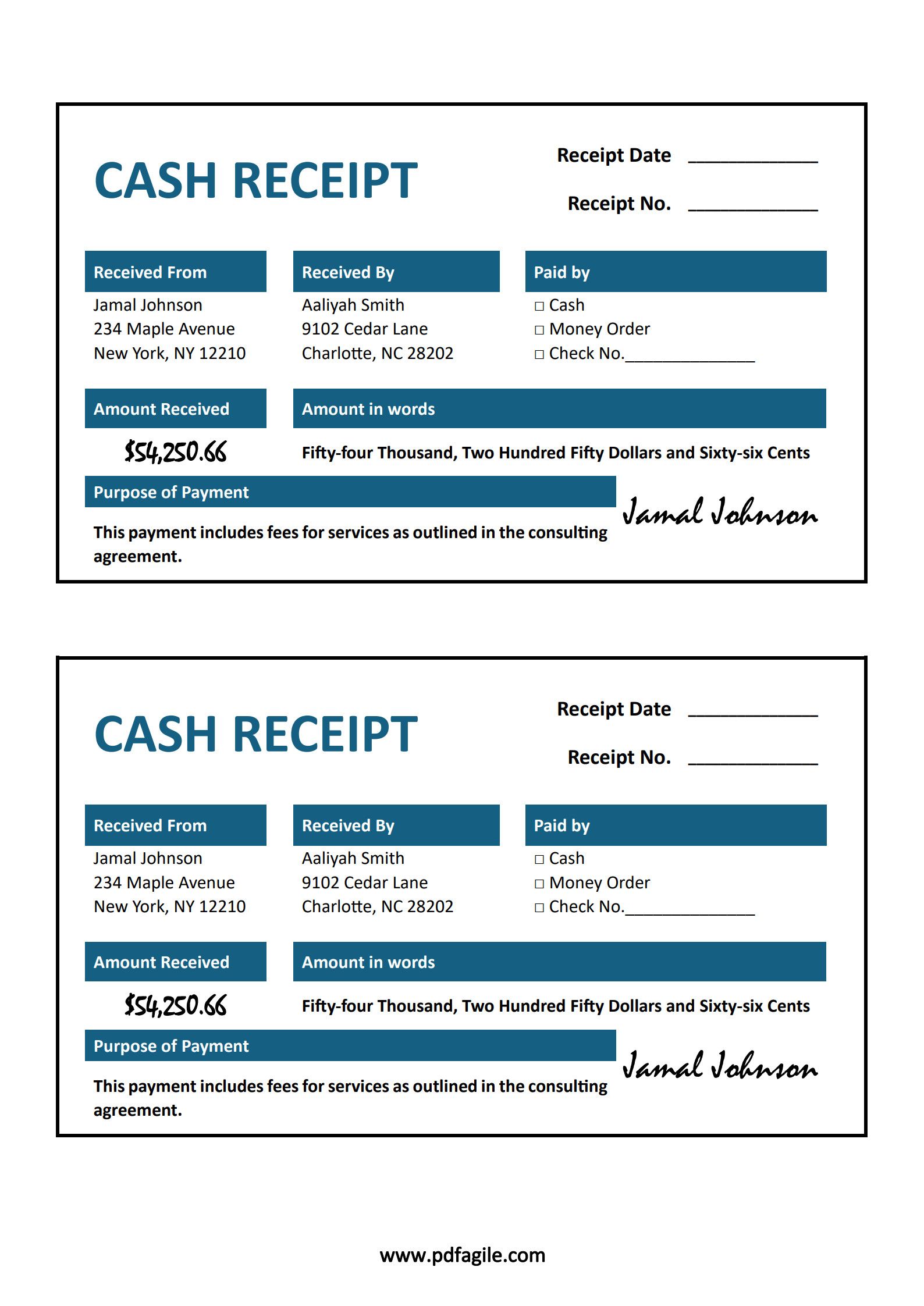 Cash Receipt Template