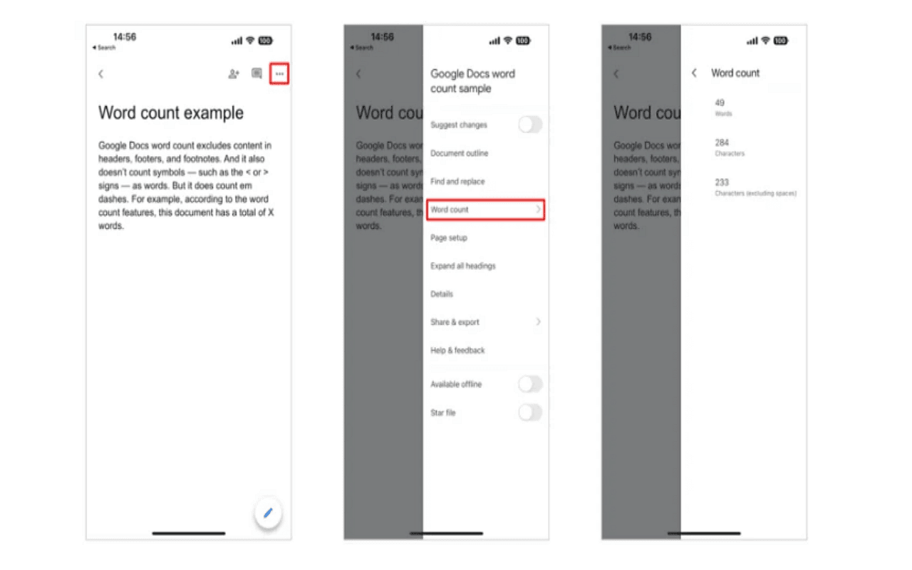 Checking Word Count on Mobile Devices