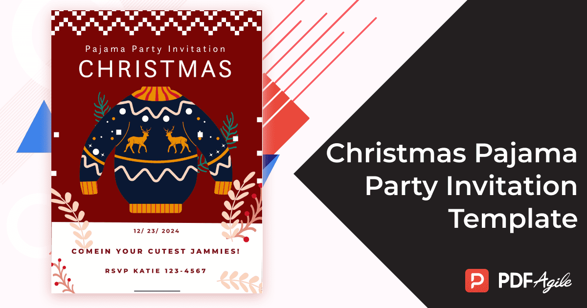 Christmas Pajama Party Invitation Template
