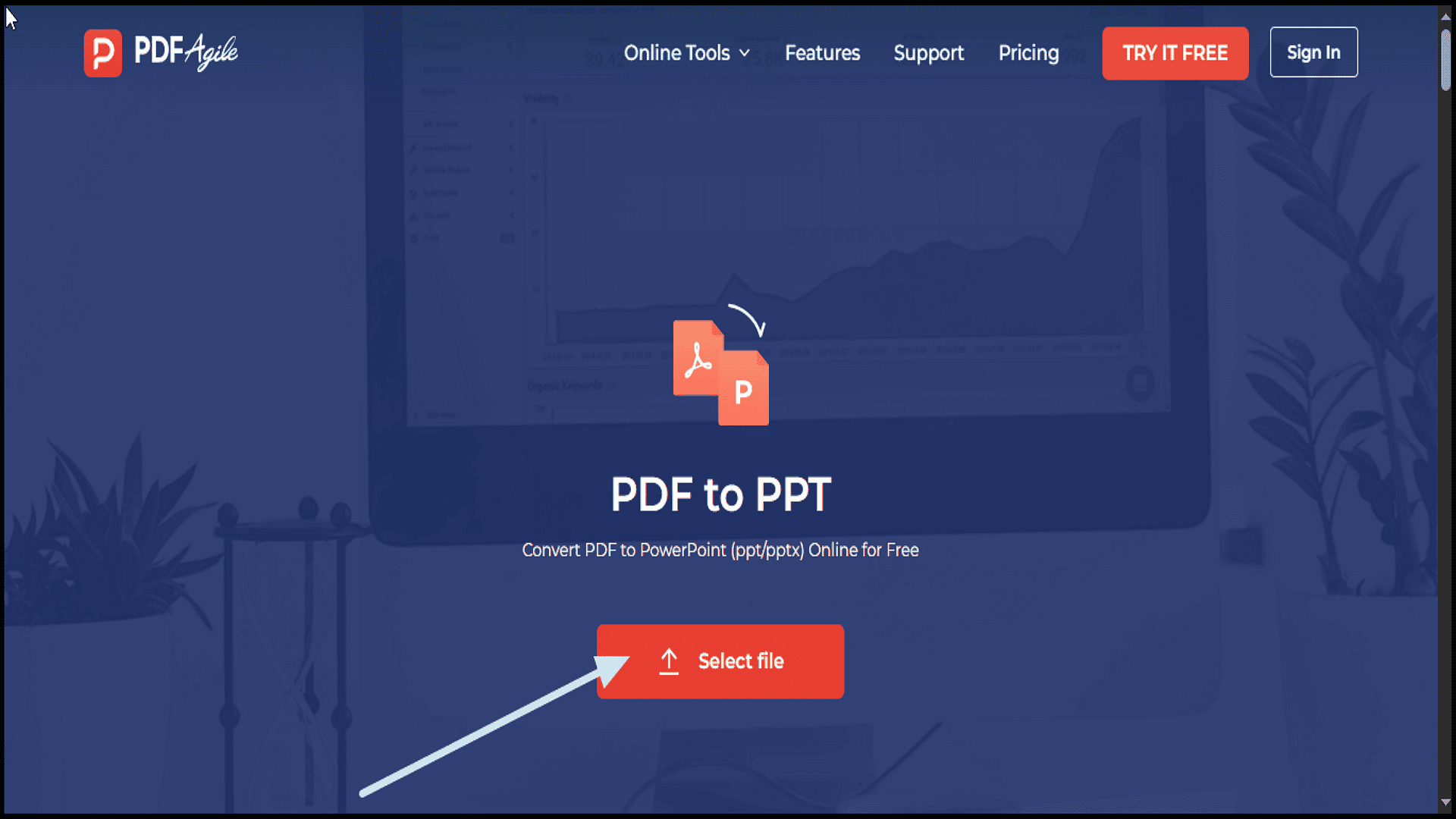 Click the designated upload area or drag-and-drop your PDF document directly into the browser window..png
