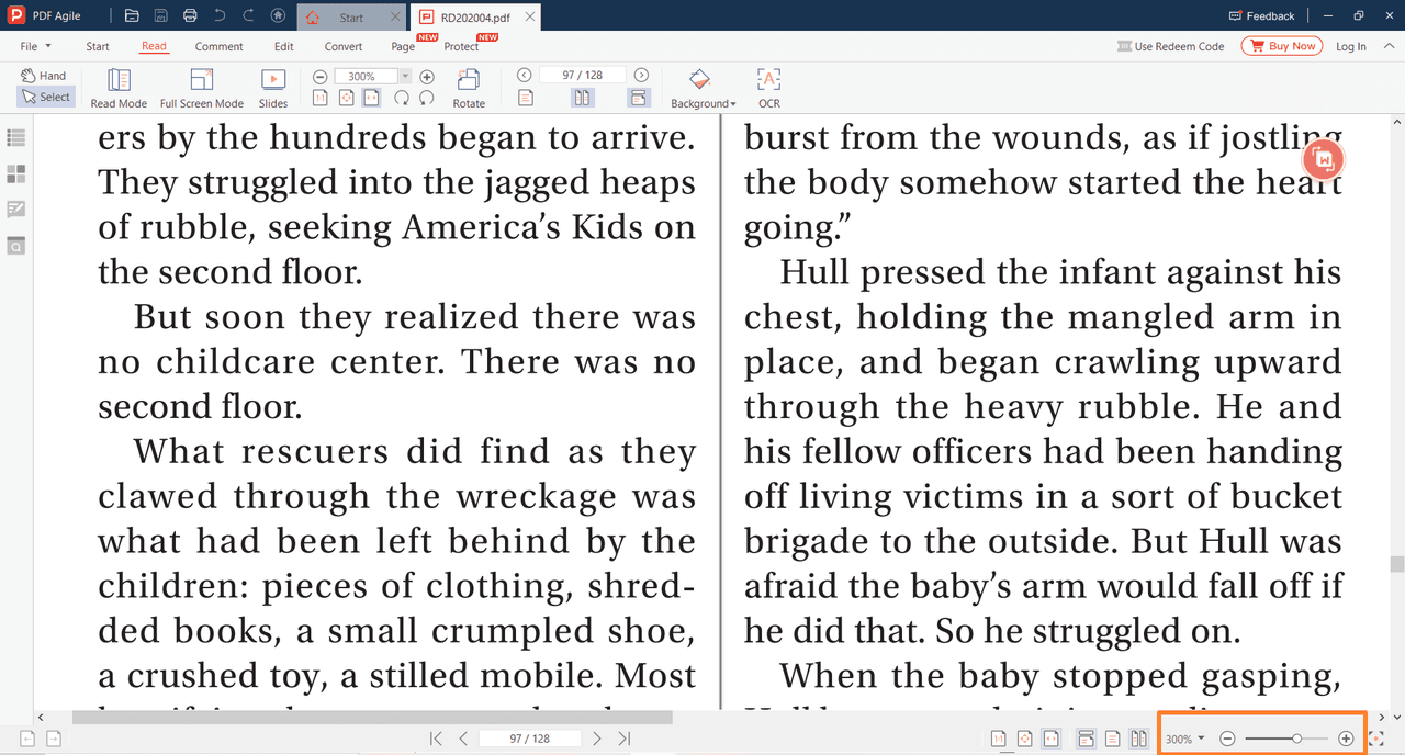 Click the + or - button to zoom, or manually type the desired zoom scale. You can also select a scale between 8% and 6400% in the drop-down list.png