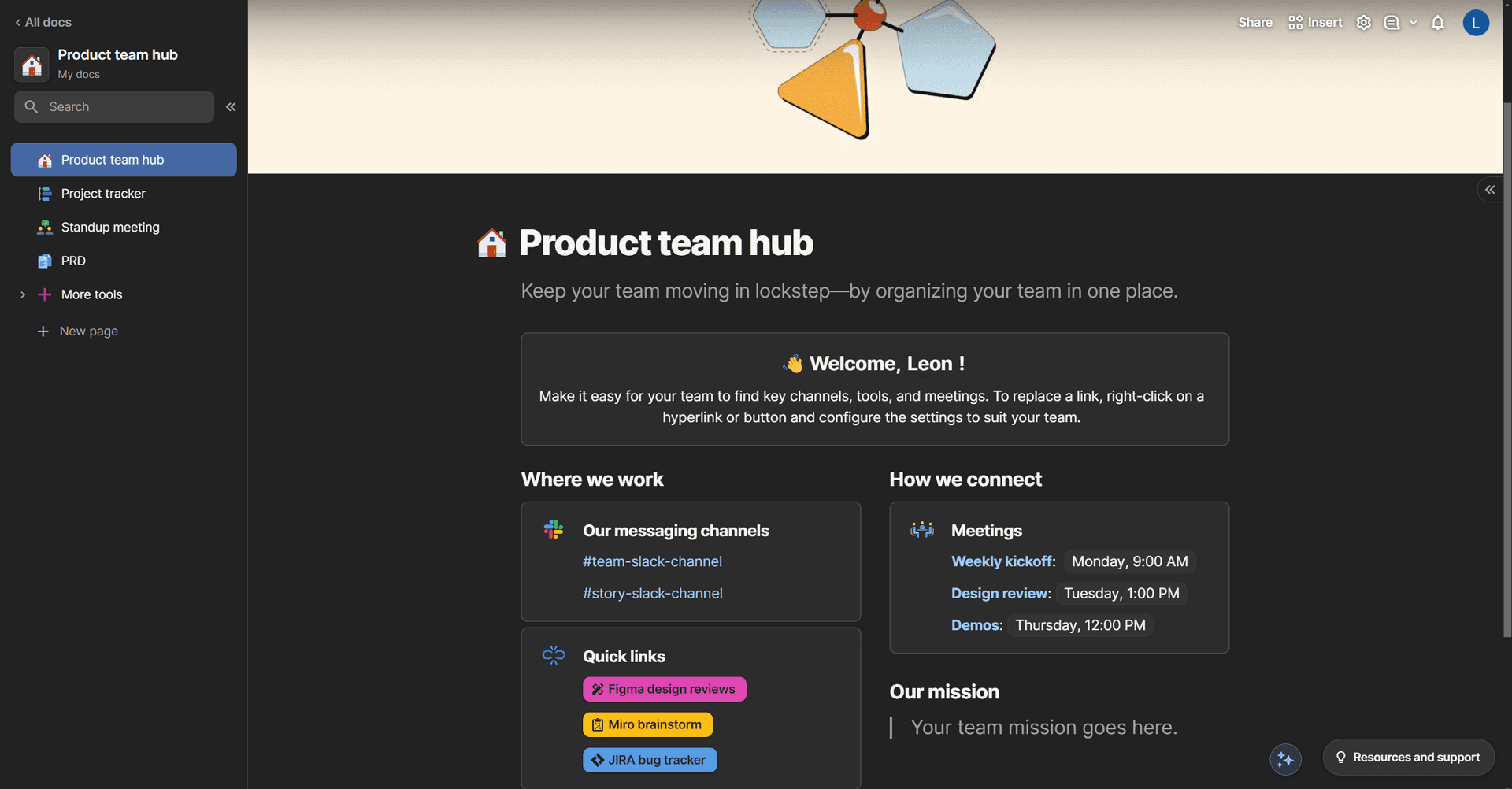 Coda Template - Product team hub