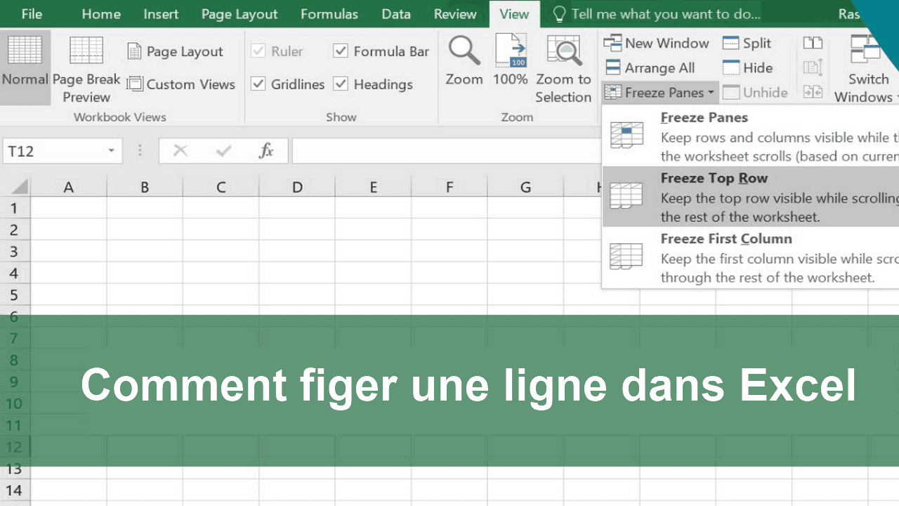Comment figer une ligne dans Excel facilement