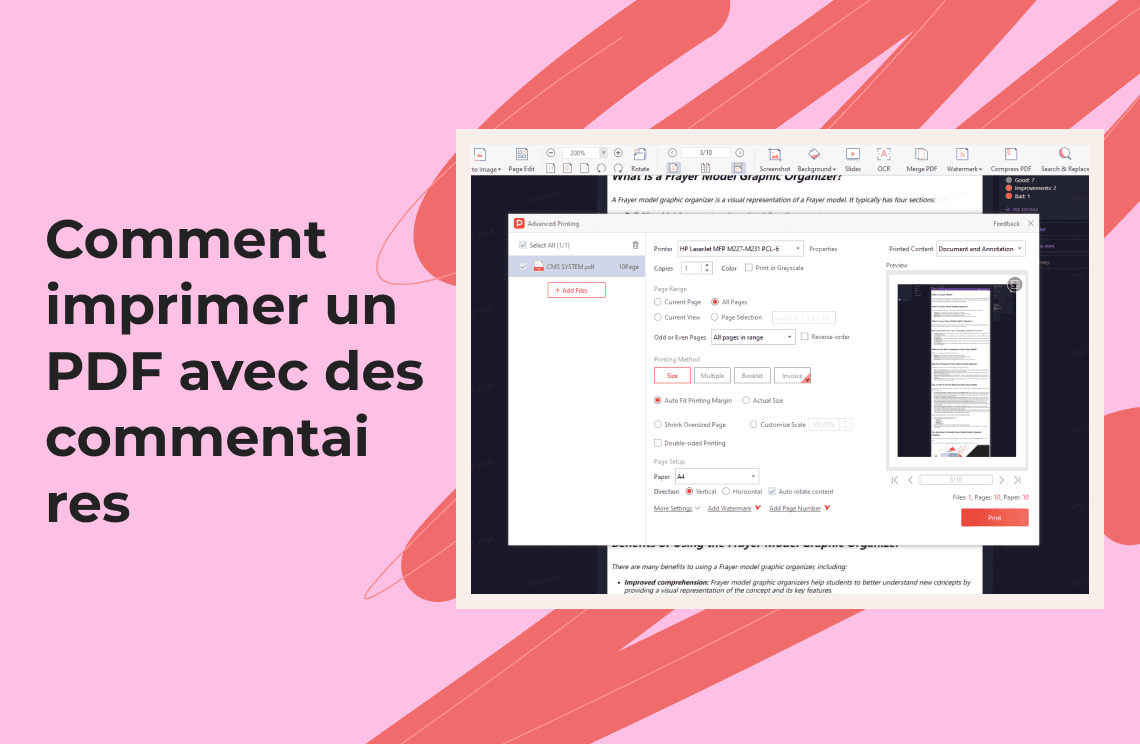 Comment imprimer un PDF avec des commentaires