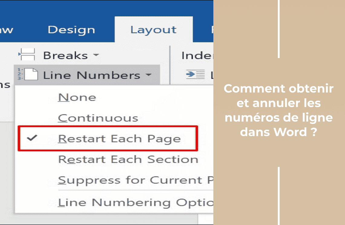 Comment obtenir et annuler les numéros de ligne dans Word ?