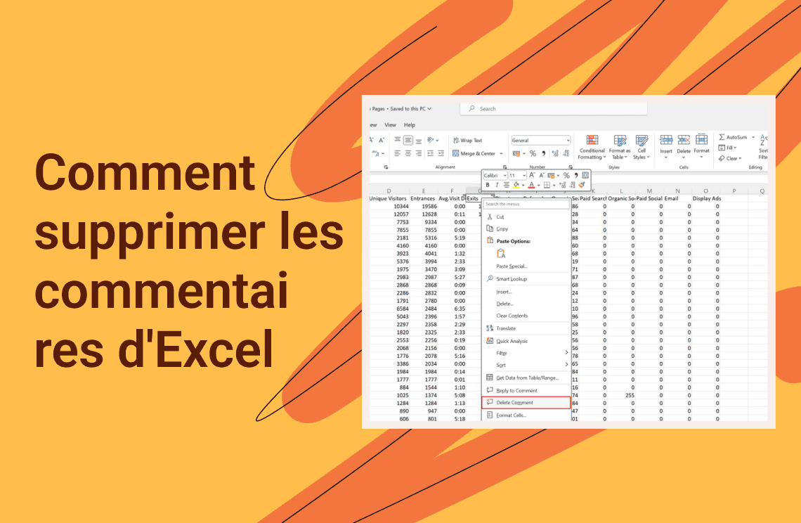 Comment supprimer les commentaires d'Excel