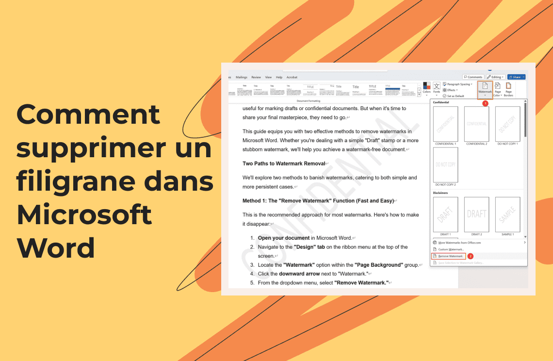 Comment supprimer un filigrane dans Microsoft Word