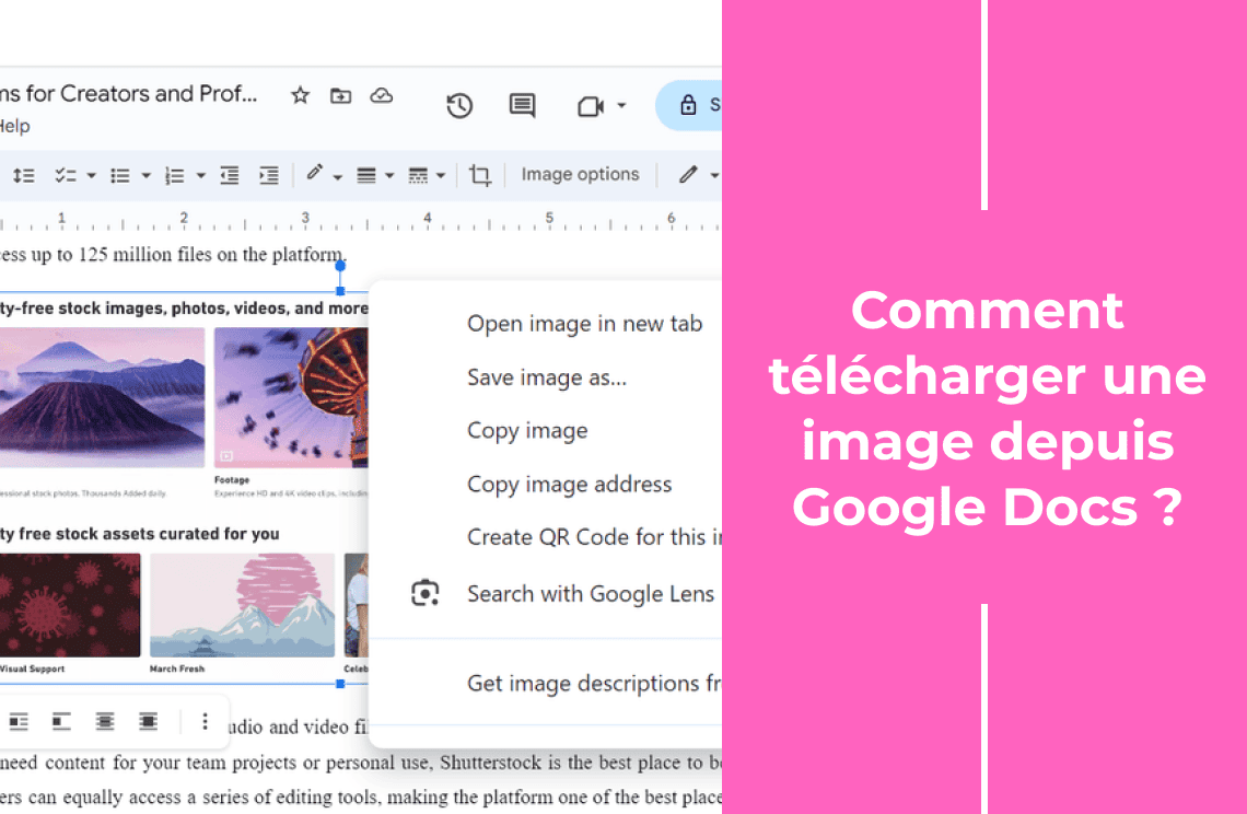 Comment télécharger une image depuis Google Docs ?