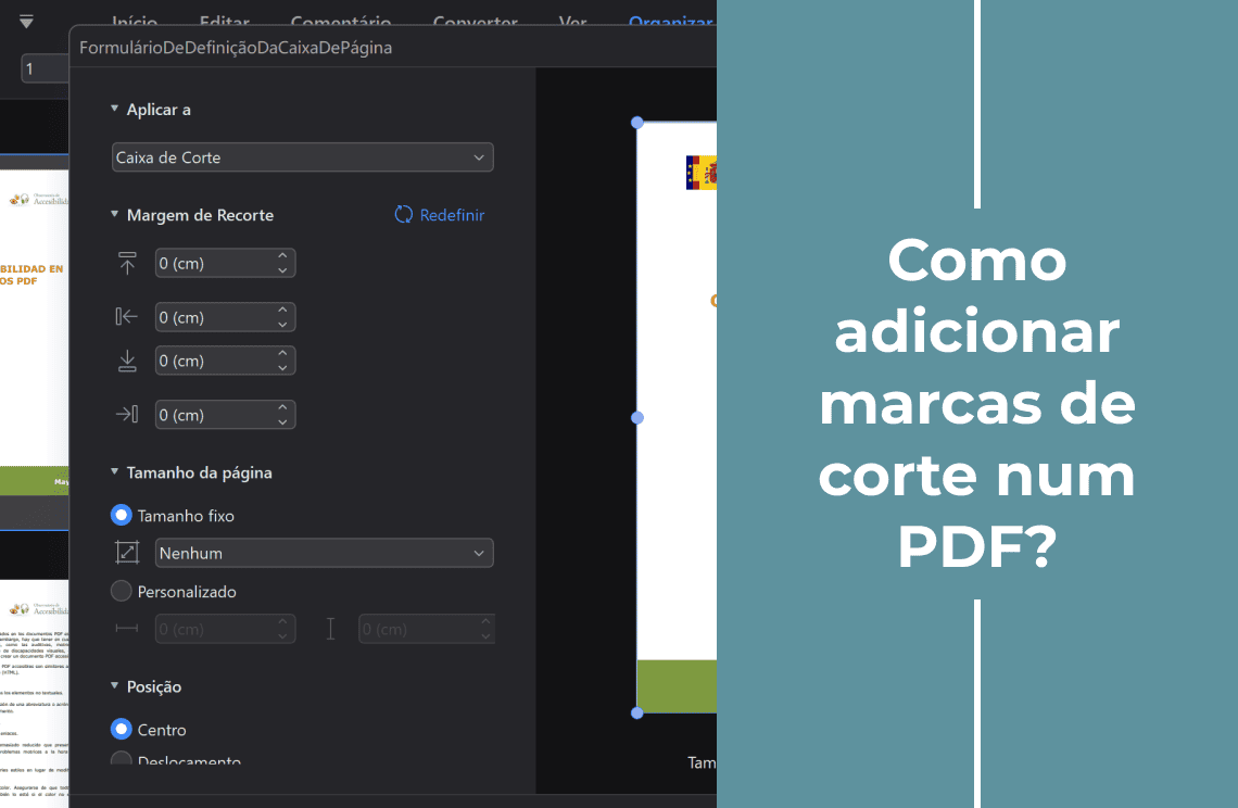 Como adicionar marcas de corte num PDF?