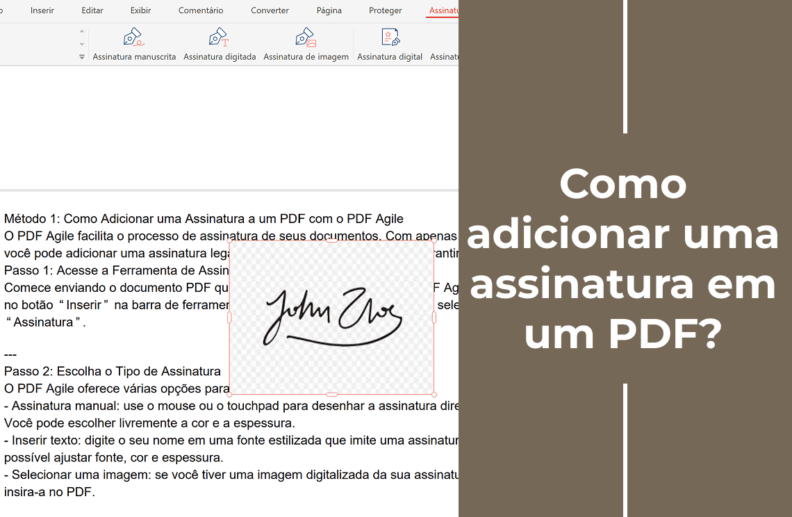 Como adicionar uma assinatura em um PDF?