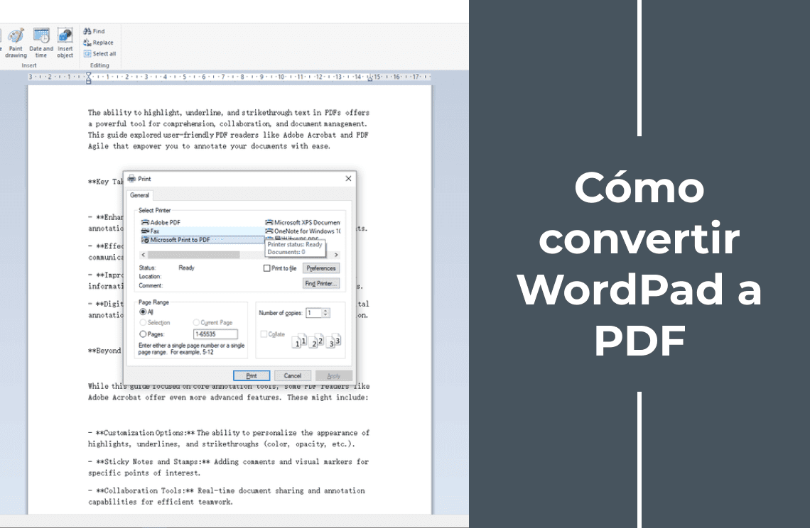 Cómo convertir WordPad a PDF