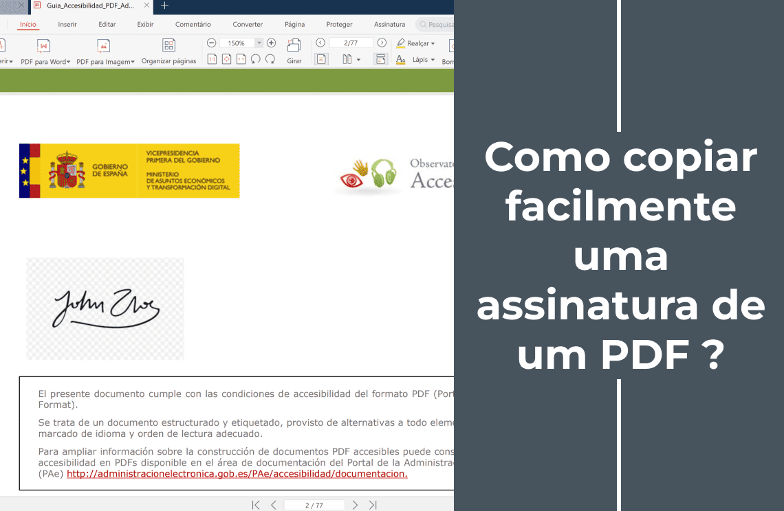 Como copiar facilmente uma assinatura de um PDF de 2 maneiras?