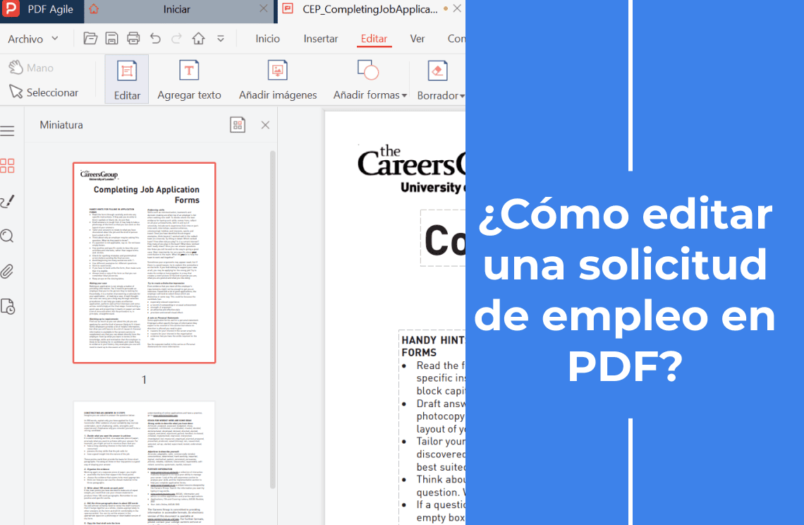 Cómo editar una solicitud de empleo en PDF