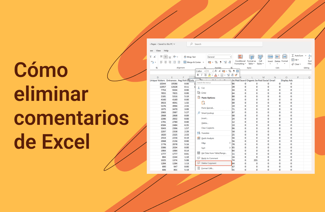 Cómo eliminar comentarios de Excel