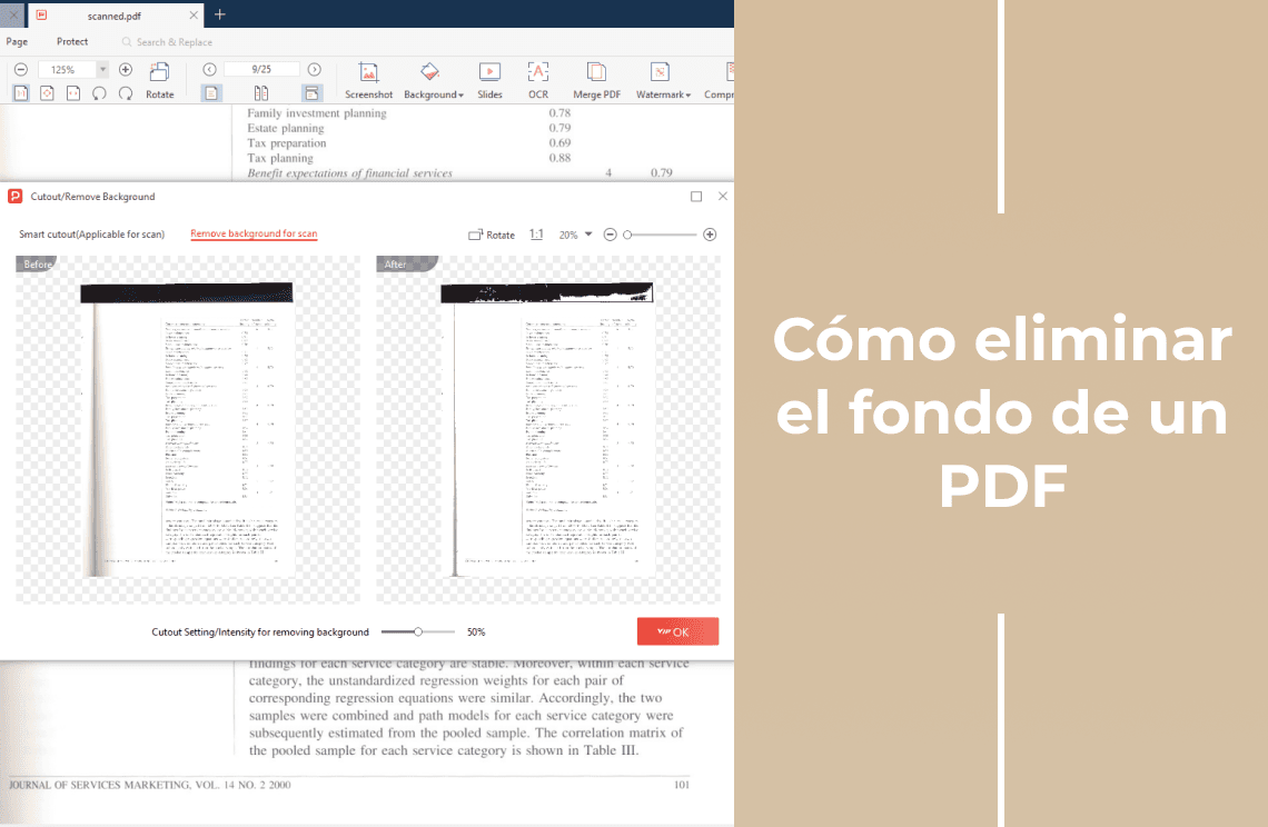 Cómo eliminar el fondo de un PDF