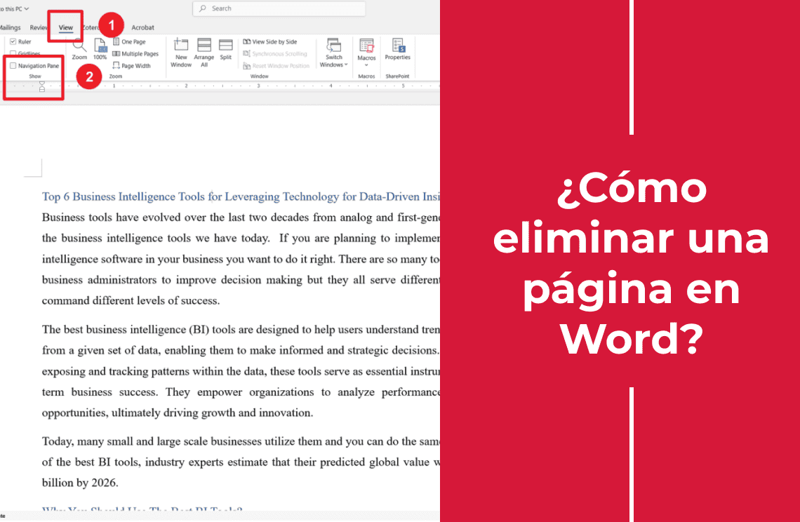 Cómo eliminar una página en Word