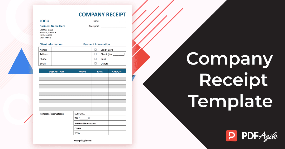 Company Receipt Template