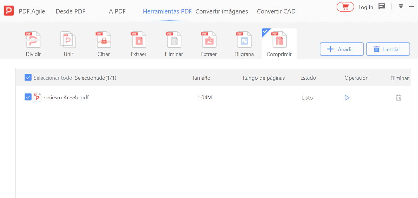 Comprimir PDF con PDFAgile