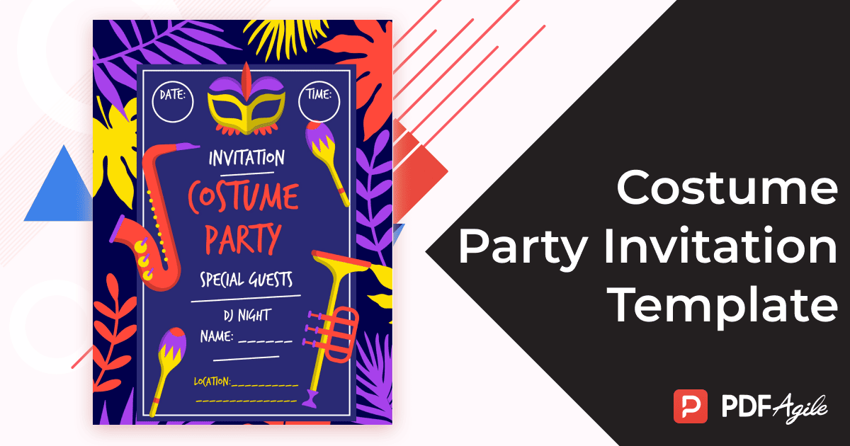 Costume Party Invitation Template