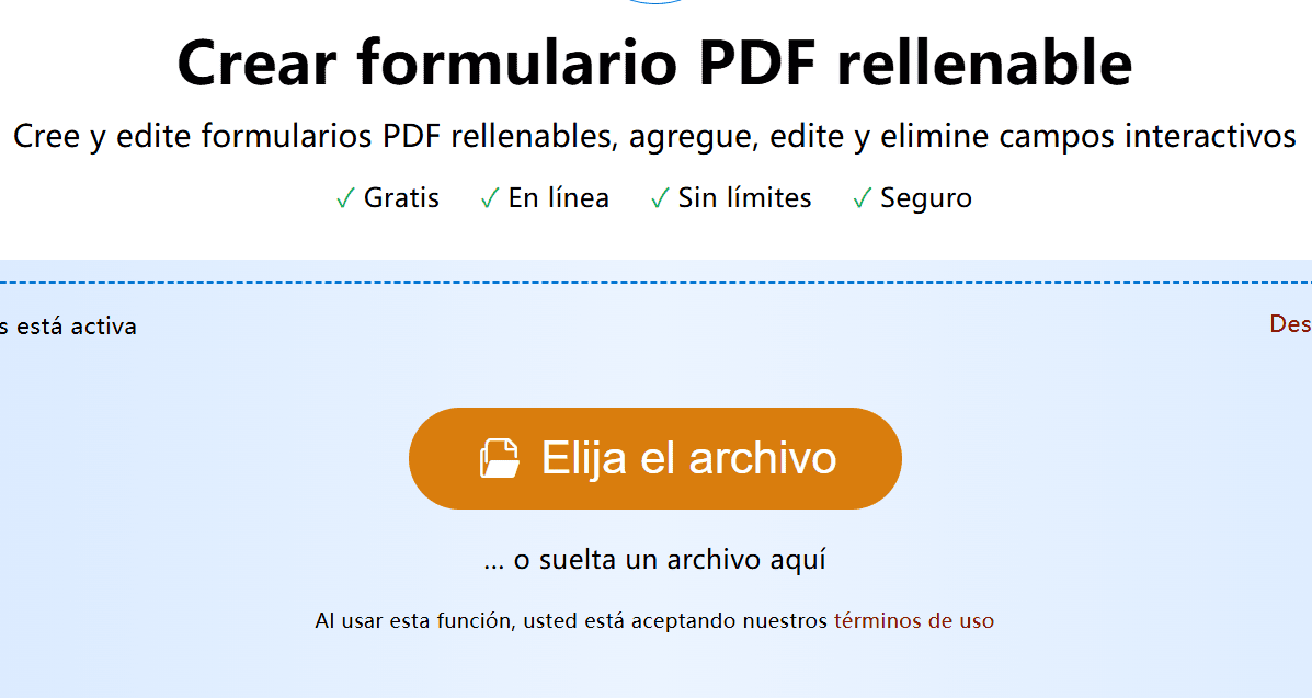 Crear formulario en PDF