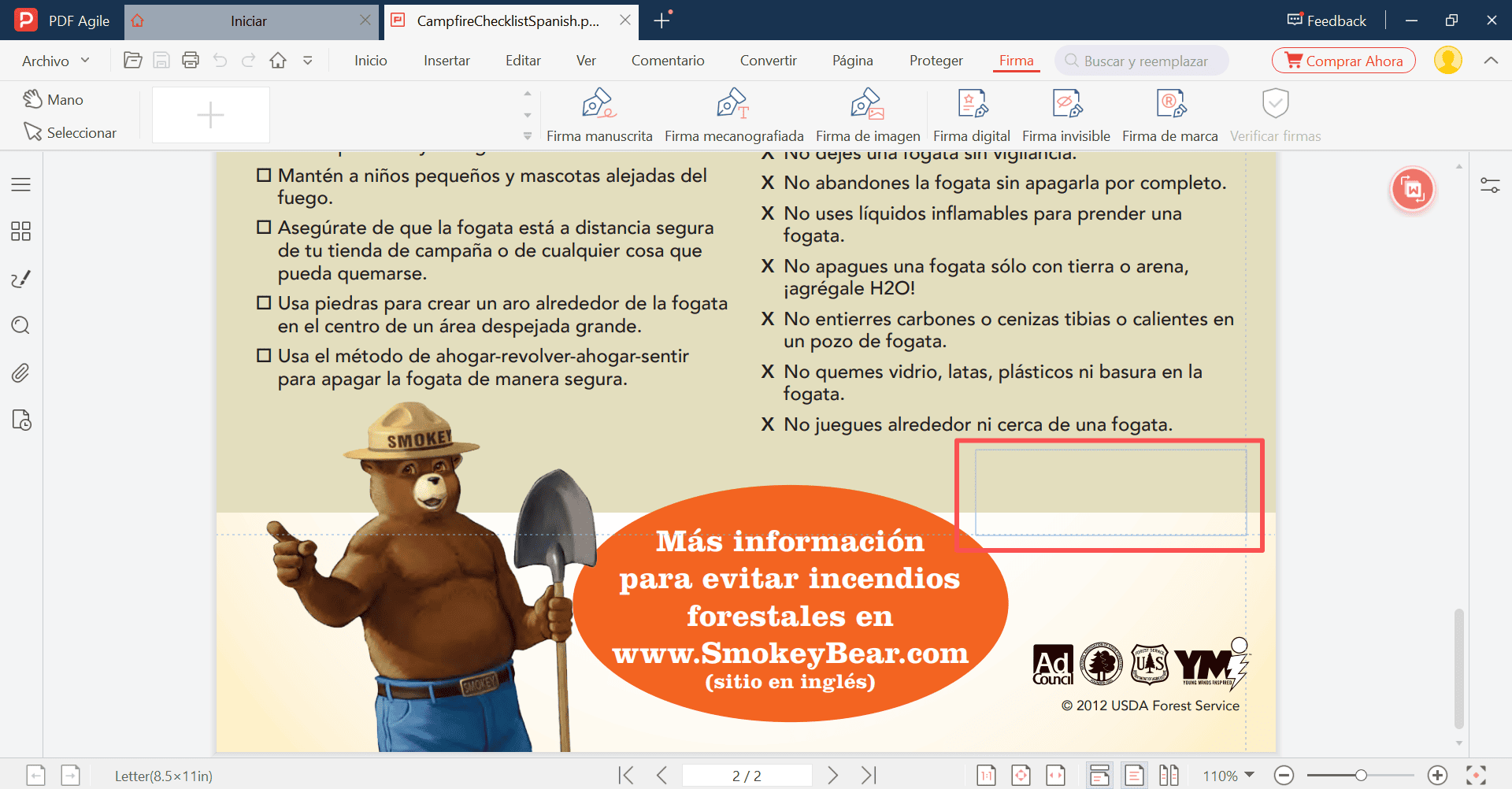 Crear una zona de firma