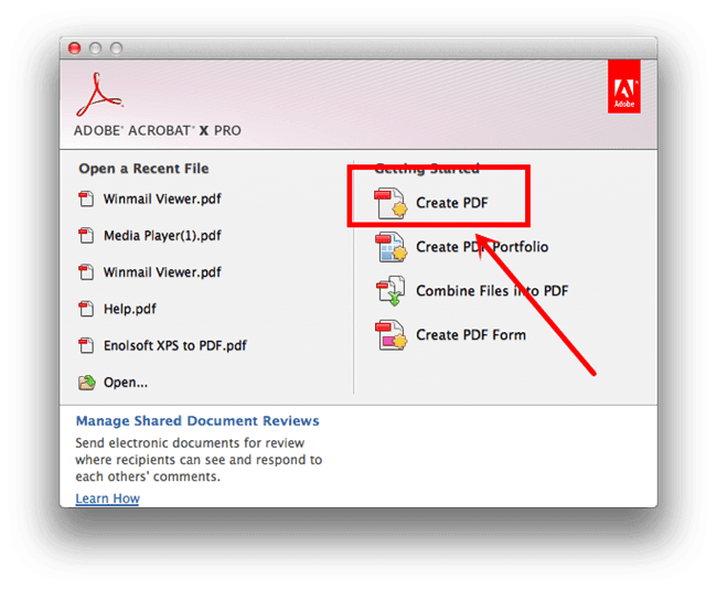  Create PDF: Click on the “Create PDF” option.