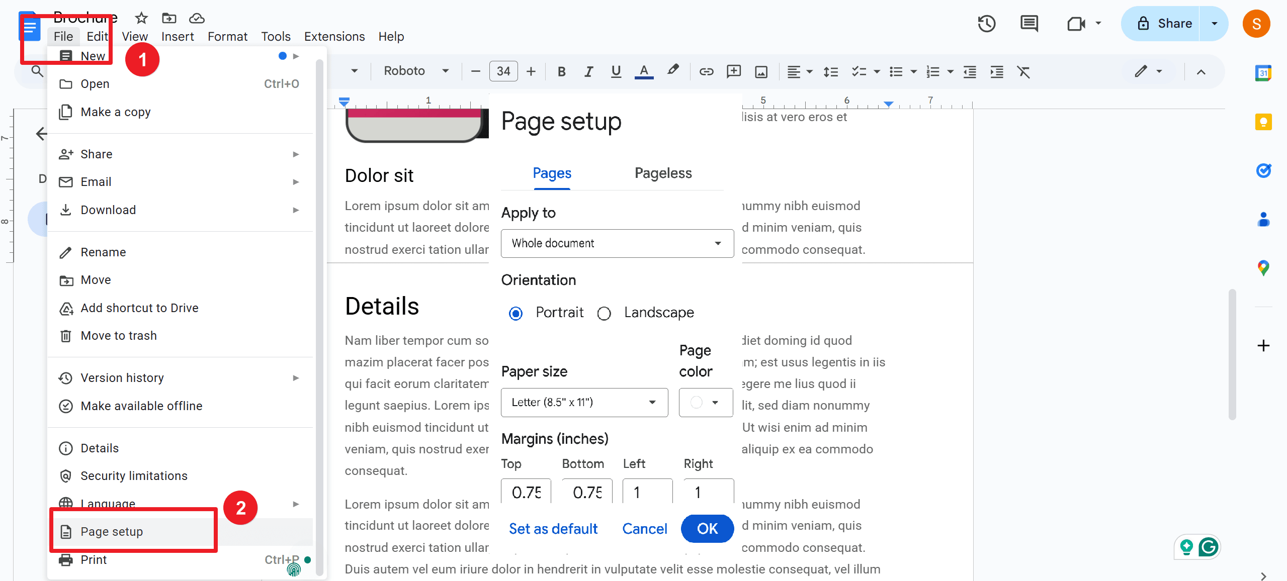 Create a Pamphlet Manually in Google Docs