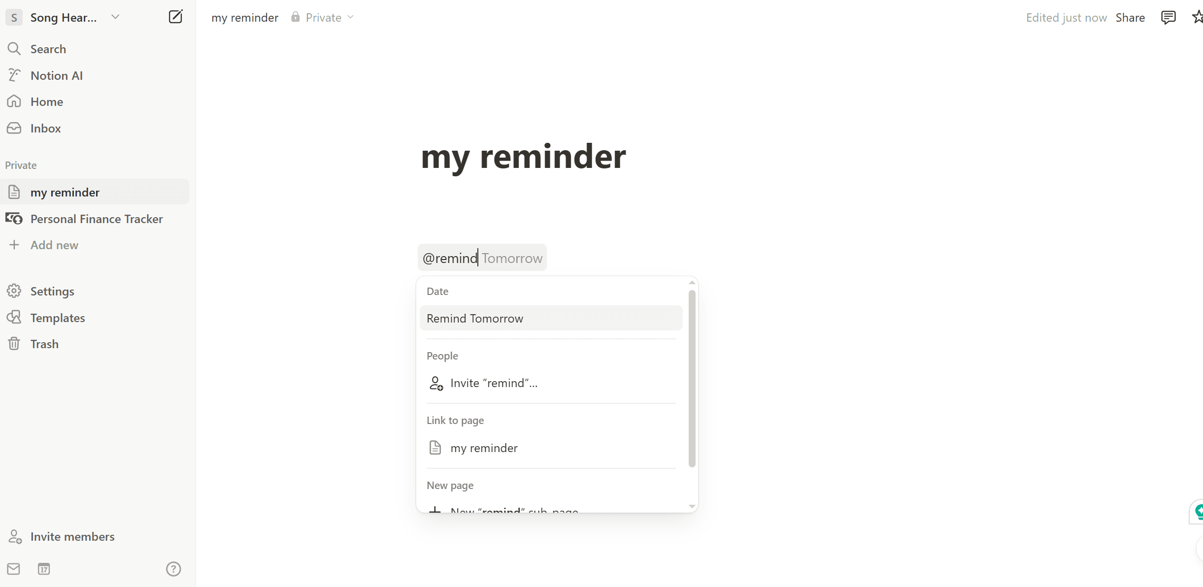 Creating and Modifying Inline Reminders: