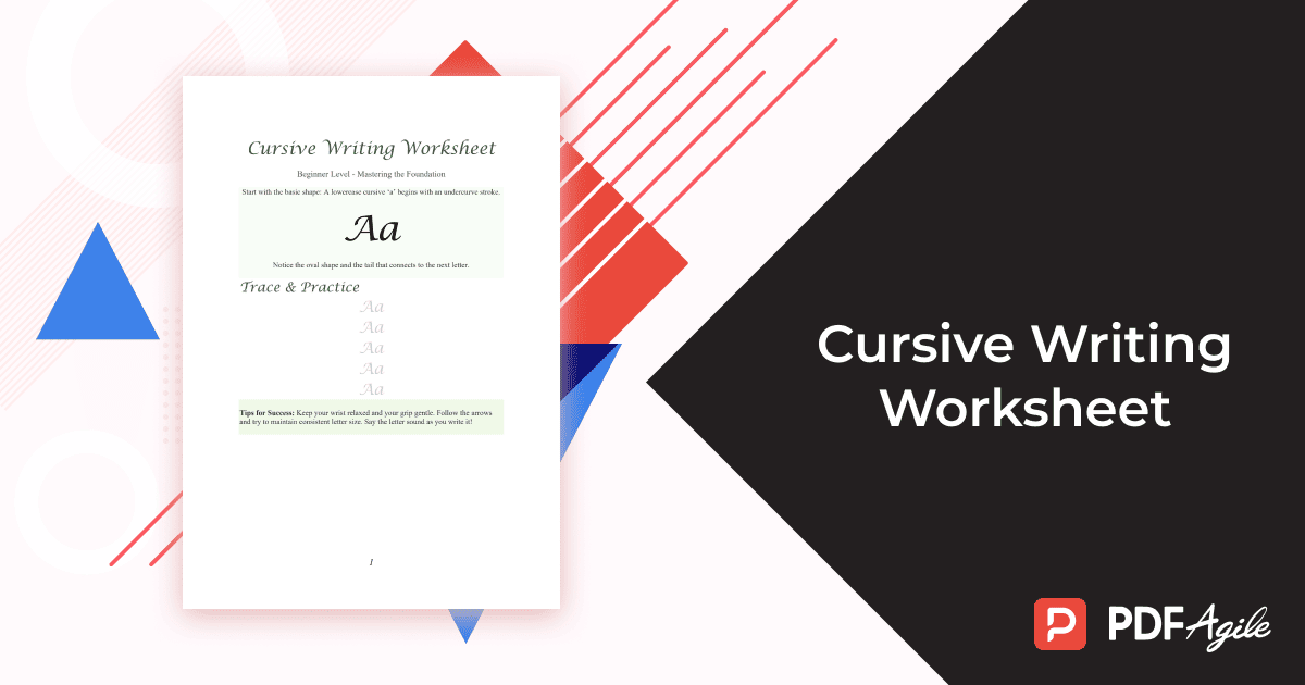 Cursive Writing Worksheets
