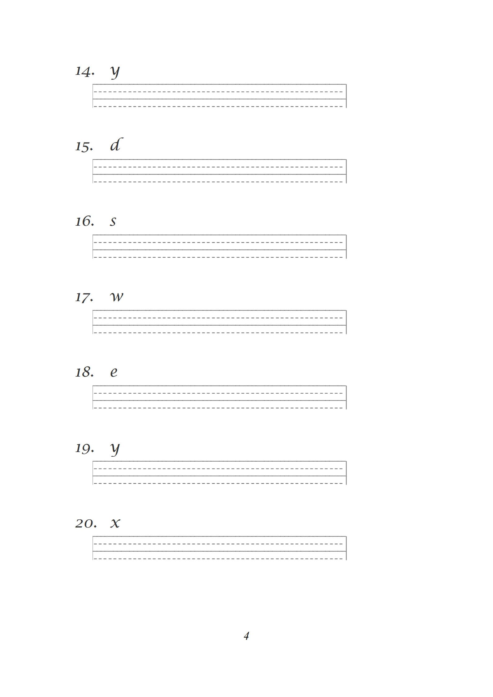 Cursive Writing Practice Sheets 4