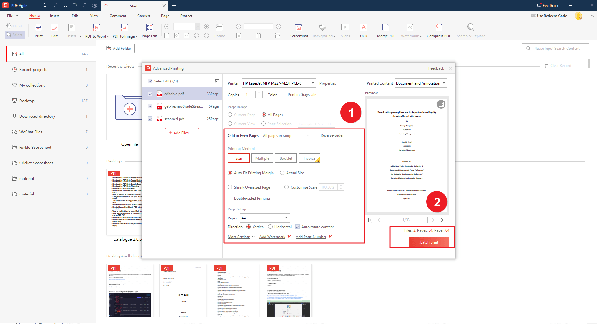 Paso 3: Personalizar la configuración de impresión