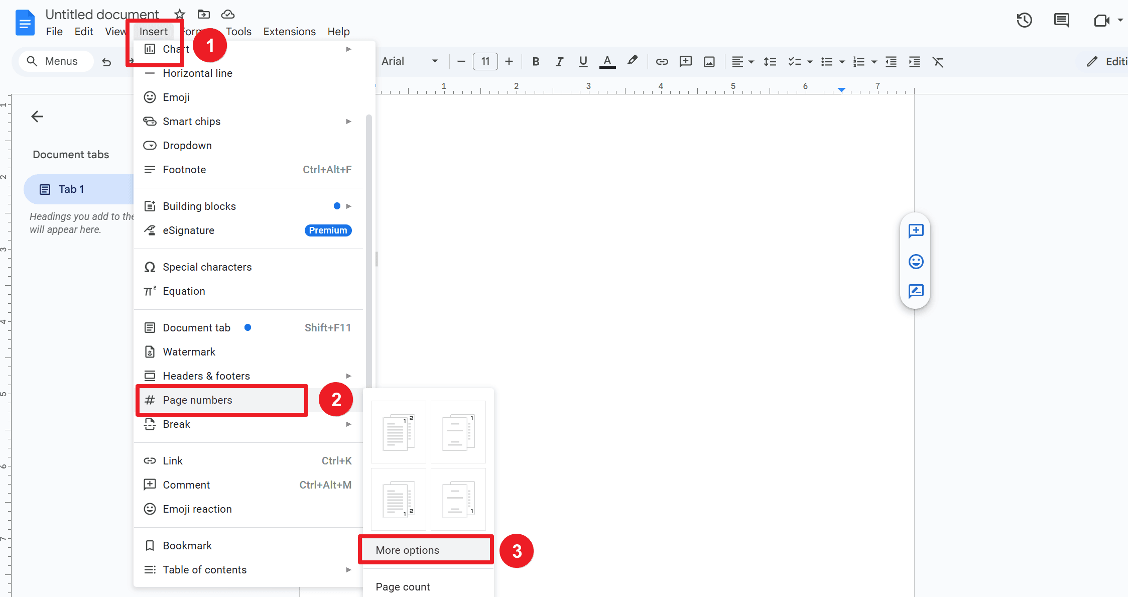 Customizing Where the Numbering Starts