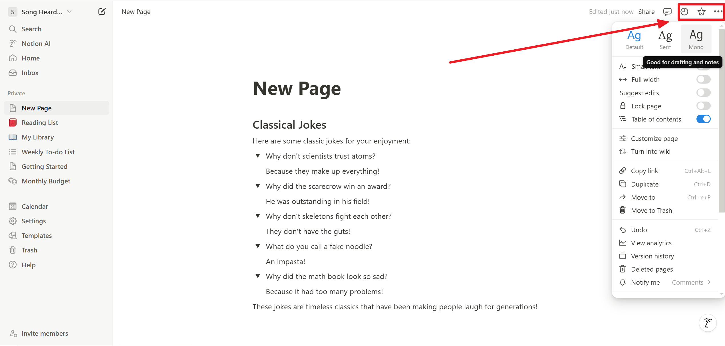 How to Change Font Style in Notion