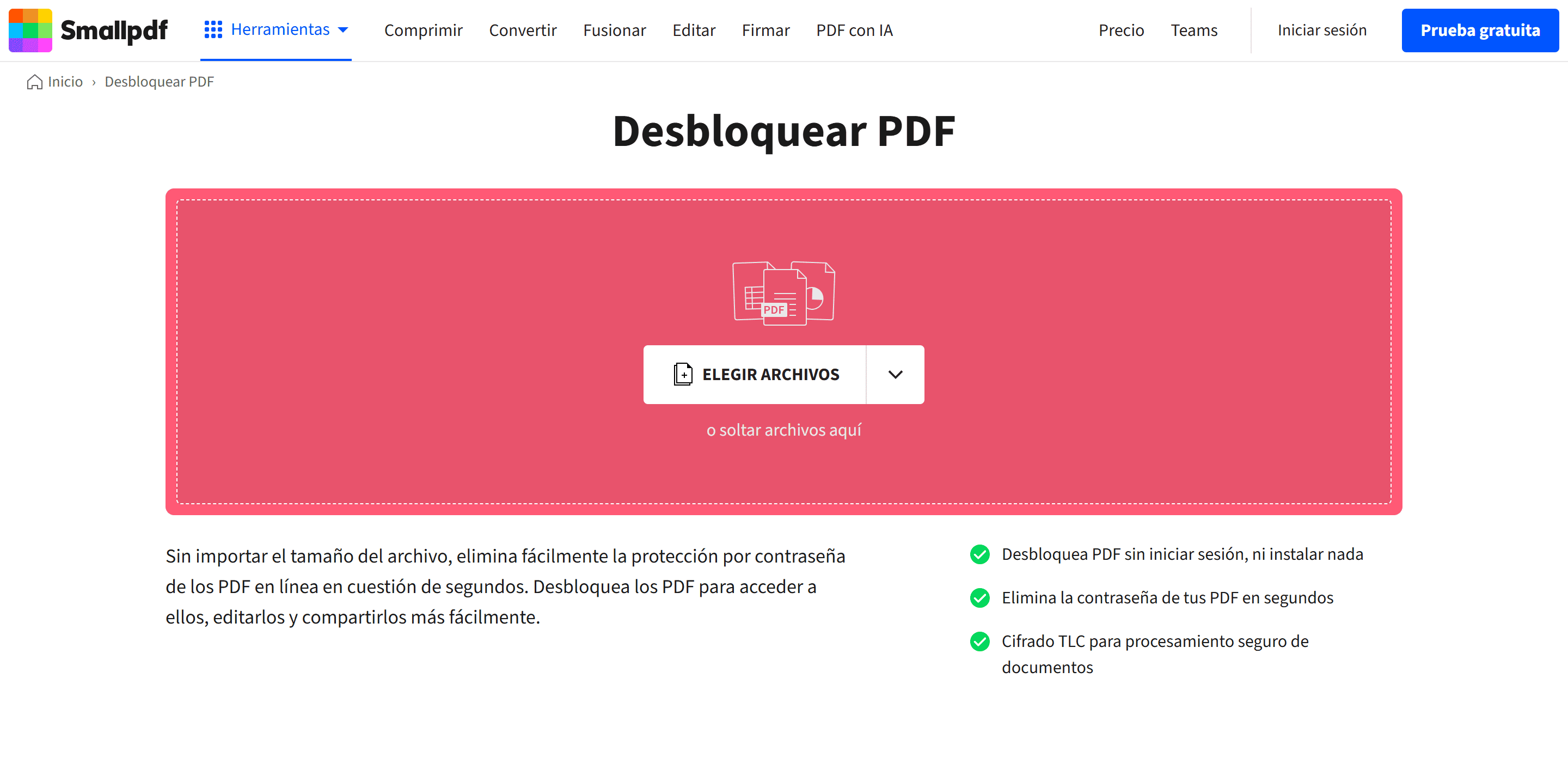 Desbloquear PDF en línea