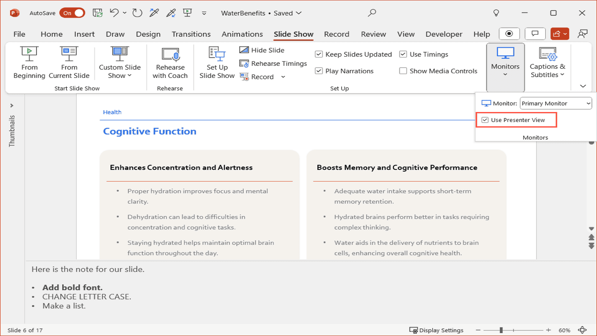 Enable Presenter View